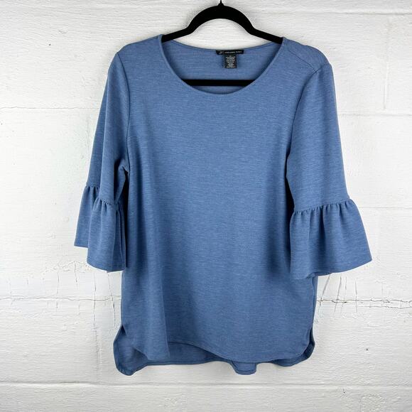 Adrianna Papell Tops - Adrianna Papell‎ Blue Bell Sleeve Blouse – Soft Rayon Blend, Size M